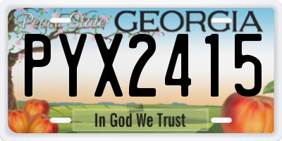 GA license plate PYX2415