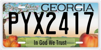 GA license plate PYX2417
