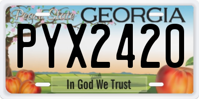 GA license plate PYX2420