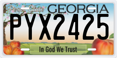GA license plate PYX2425
