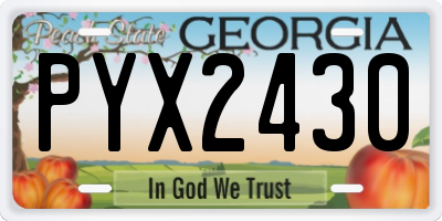 GA license plate PYX2430