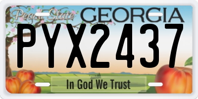 GA license plate PYX2437