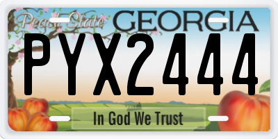 GA license plate PYX2444