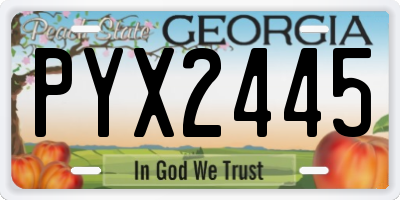 GA license plate PYX2445
