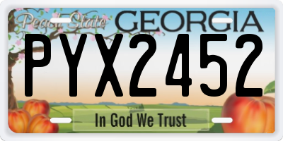 GA license plate PYX2452