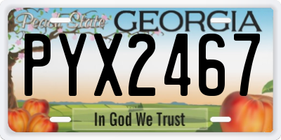 GA license plate PYX2467