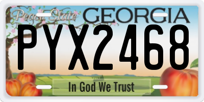 GA license plate PYX2468