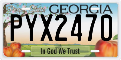 GA license plate PYX2470
