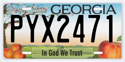 GA license plate PYX2471
