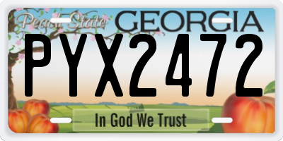 GA license plate PYX2472