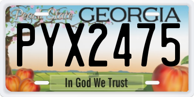 GA license plate PYX2475