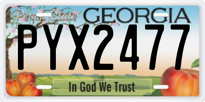 GA license plate PYX2477