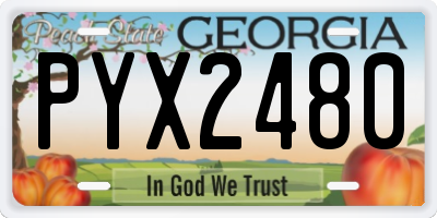 GA license plate PYX2480