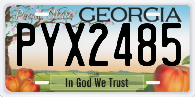 GA license plate PYX2485