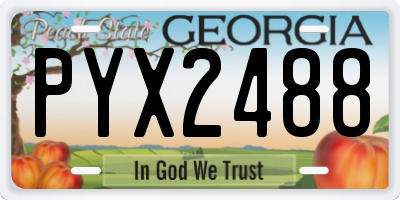 GA license plate PYX2488