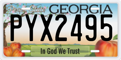 GA license plate PYX2495