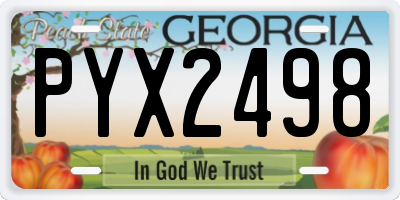 GA license plate PYX2498
