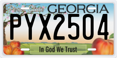 GA license plate PYX2504