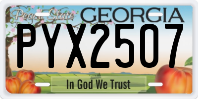 GA license plate PYX2507