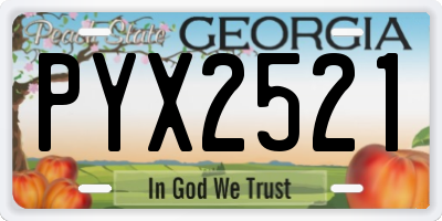 GA license plate PYX2521