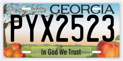 GA license plate PYX2523