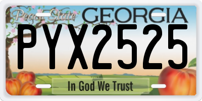 GA license plate PYX2525