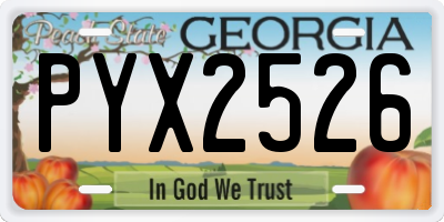 GA license plate PYX2526