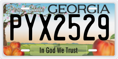 GA license plate PYX2529
