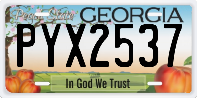 GA license plate PYX2537