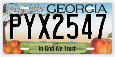 GA license plate PYX2547