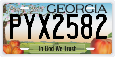 GA license plate PYX2582