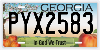 GA license plate PYX2583