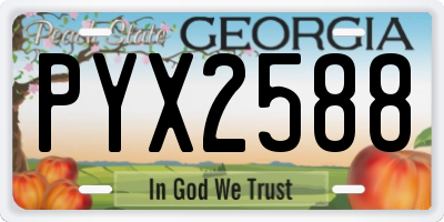 GA license plate PYX2588