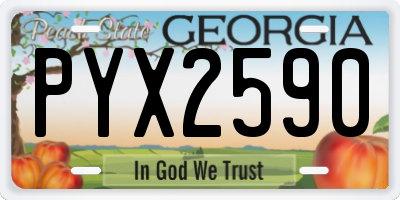 GA license plate PYX2590