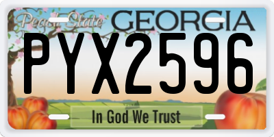 GA license plate PYX2596