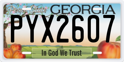 GA license plate PYX2607