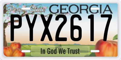 GA license plate PYX2617