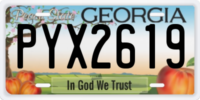 GA license plate PYX2619