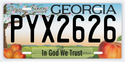 GA license plate PYX2626