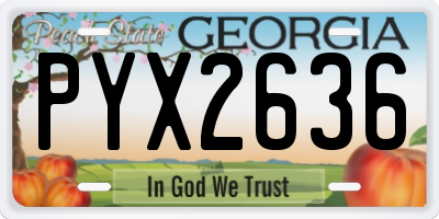 GA license plate PYX2636