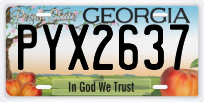 GA license plate PYX2637