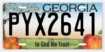 GA license plate PYX2641