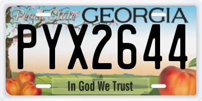 GA license plate PYX2644