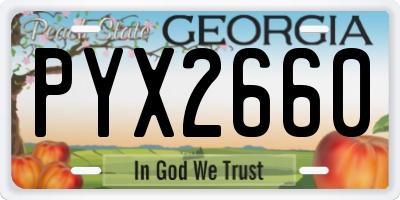 GA license plate PYX2660