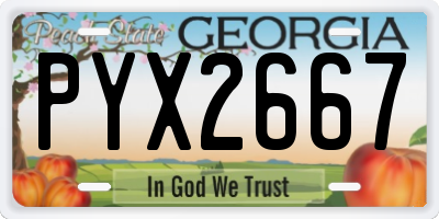 GA license plate PYX2667