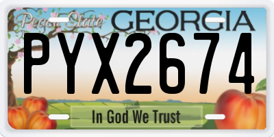 GA license plate PYX2674
