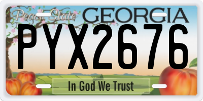 GA license plate PYX2676