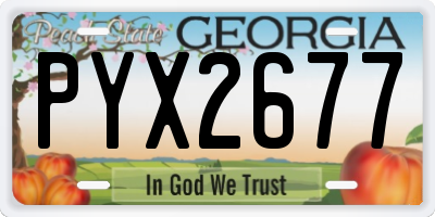 GA license plate PYX2677