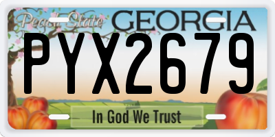 GA license plate PYX2679