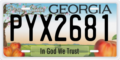 GA license plate PYX2681